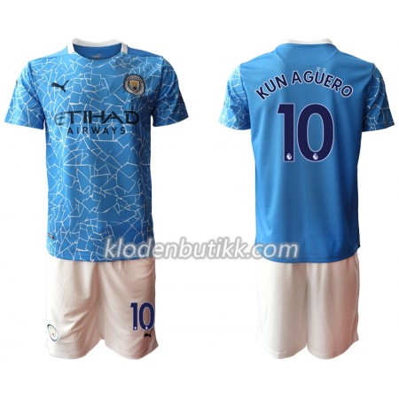 Manchester City Sergio Aguero 10 Barn Hjemmedraktsett 2020-2021 Kortermet (+ Korte bukser)